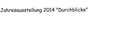 Jahresausstellung 2014 "Durchblicke"